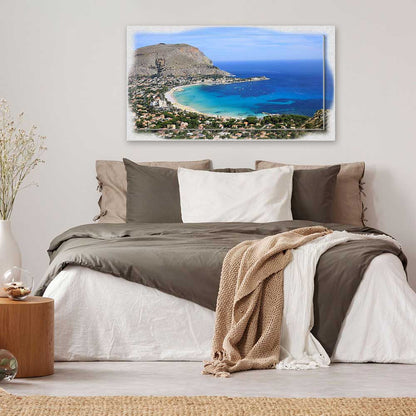 Quadro Palermo Golfo su tela con cornice decorata