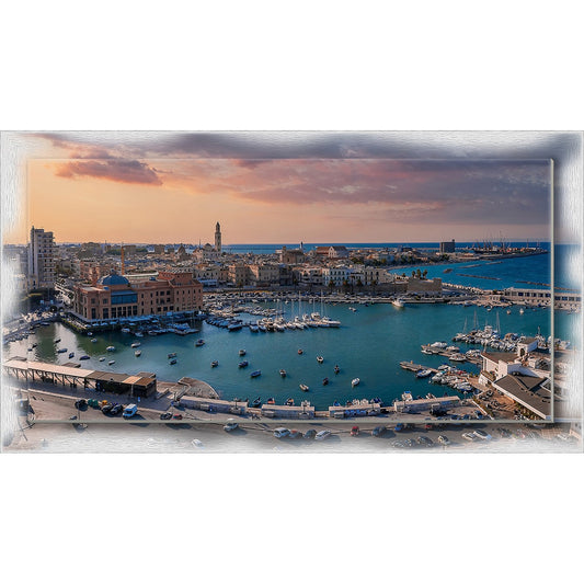 Quadro Bari Panorama Porto su tela con cornice decorata