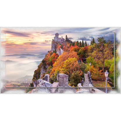 Quadro San Marino su tela con cornice decorata
