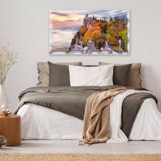Quadro San Marino su tela con cornice decorata