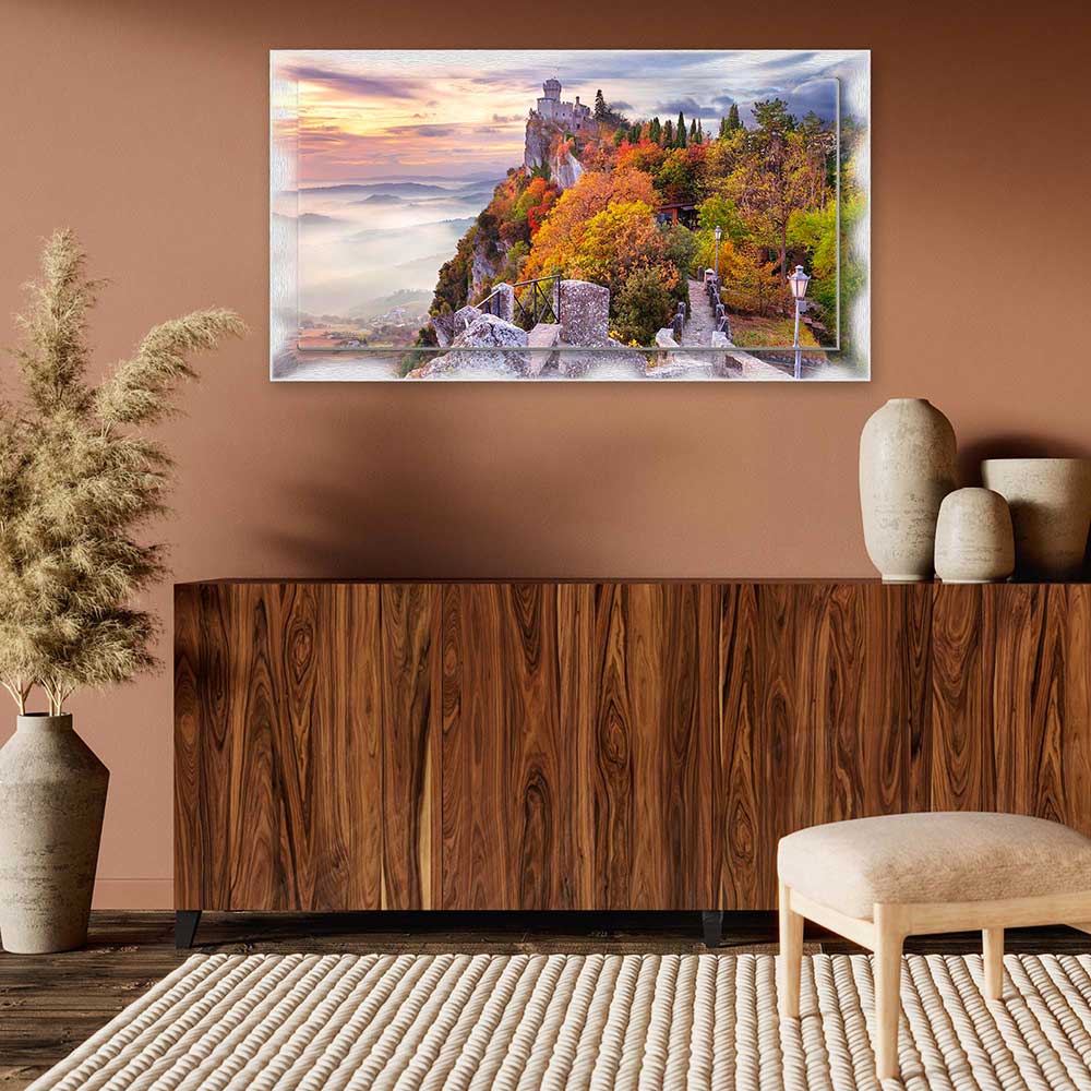 Quadro San Marino su tela con cornice decorata