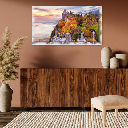 Quadro San Marino su tela con cornice decorata