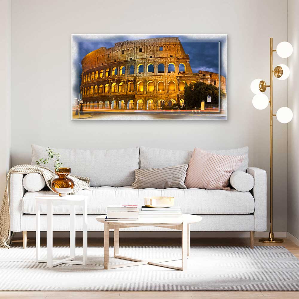 Quadro Roma Colosseo su tela con cornice decorata