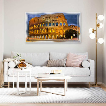 Quadro Roma Colosseo su tela con cornice decorata
