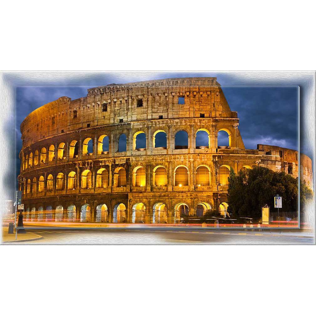 Quadro Roma Colosseo su tela con cornice decorata