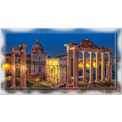 Quadro Roma Foro Romano su tela con cornice decorata