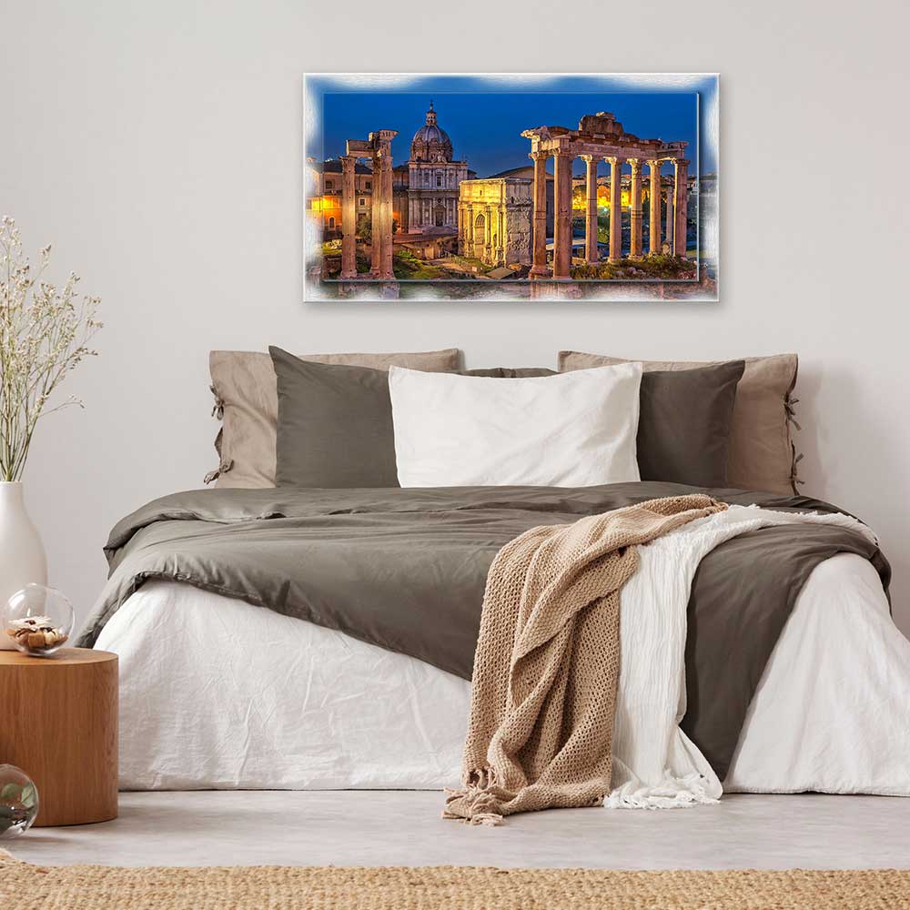 Quadro Roma Foro Romano su tela con cornice decorata