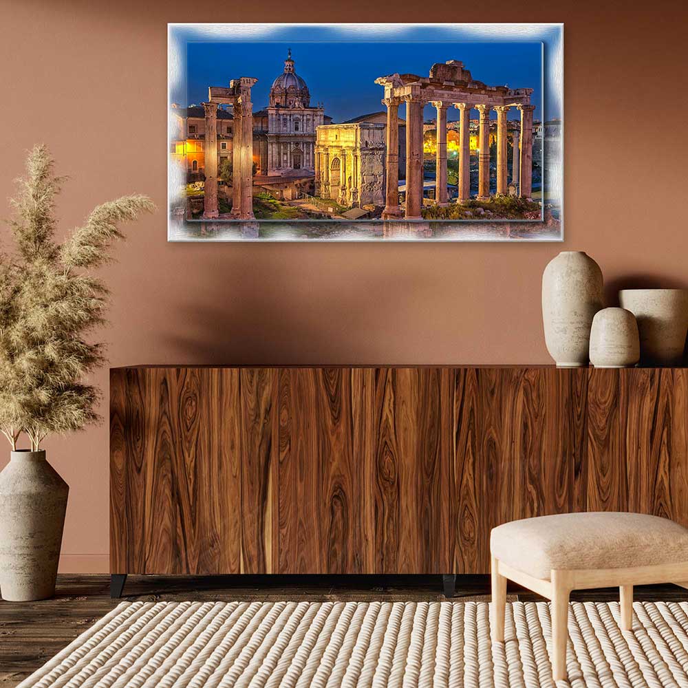 Quadro Roma Foro Romano su tela con cornice decorata