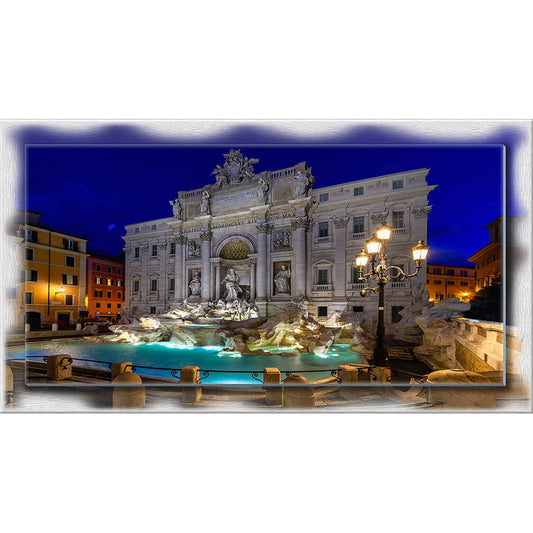Quadro Roma Fontana di Trevi su tela con cornice decorata