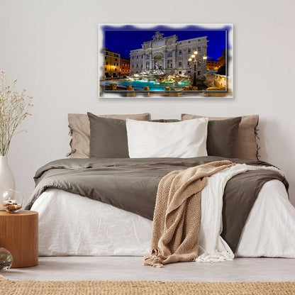 Quadro Roma Fontana di Trevi su tela con cornice decorata