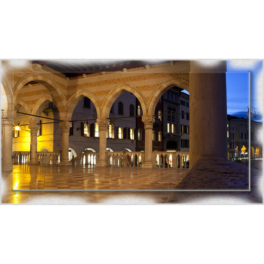 Quadro Udine Archi Loggia Lionello su tela con cornice decorata