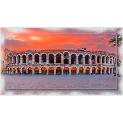 Quadro Verona Arena su tela con cornice decorata