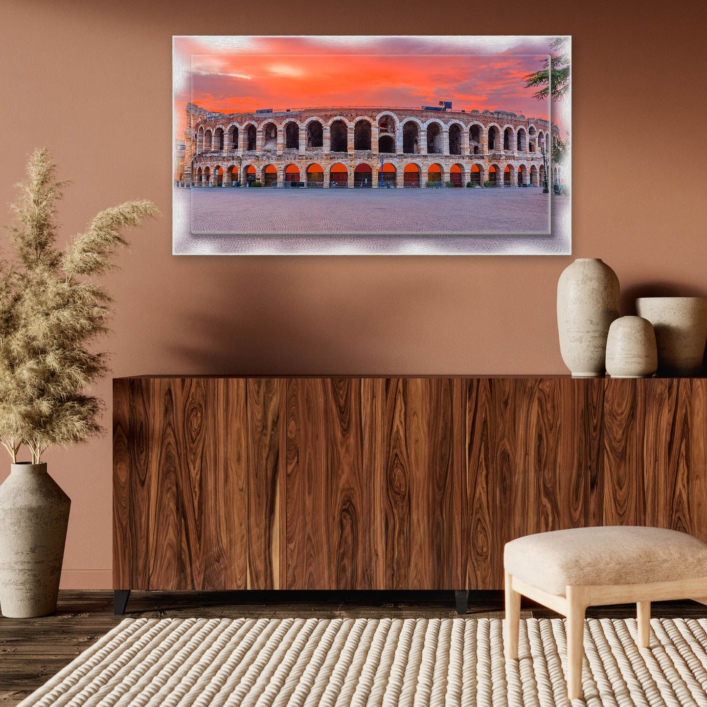 Quadro Verona Arena su tela con cornice decorata