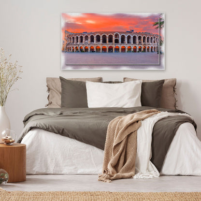 Quadro Verona Arena su tela con cornice decorata