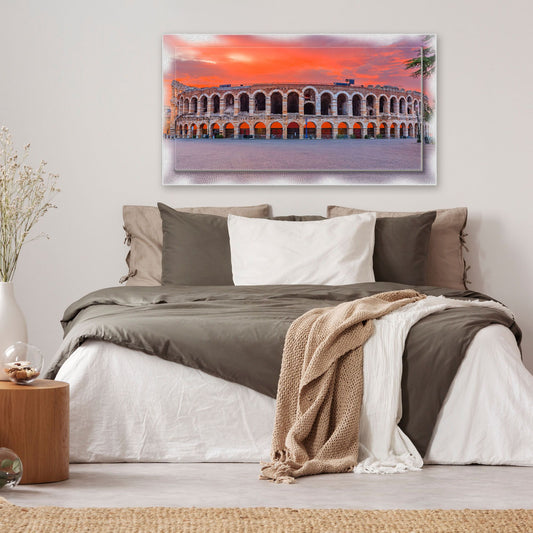 Quadro Verona Arena su tela con cornice decorata