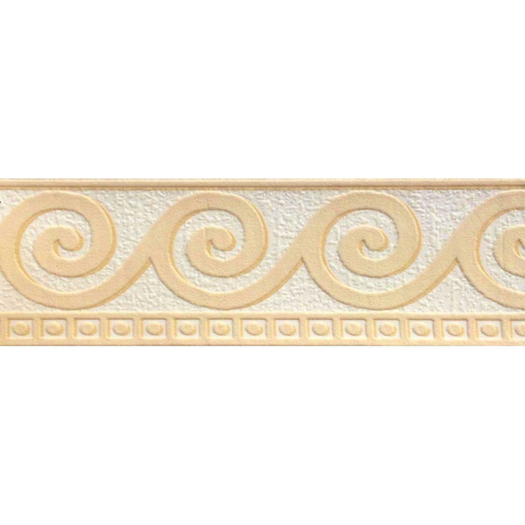 Bordo adesivo Riccioli Geometrici Beige