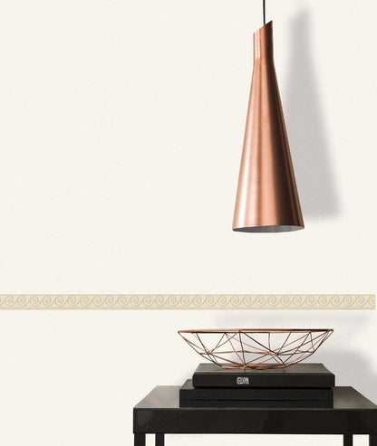 Bordo adesivo Riccioli Geometrici Beige