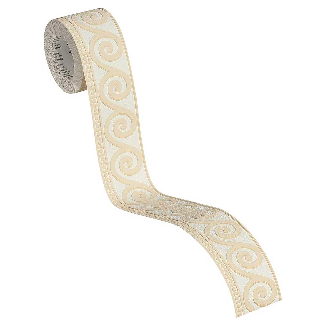 Bordo adesivo Riccioli Geometrici Beige