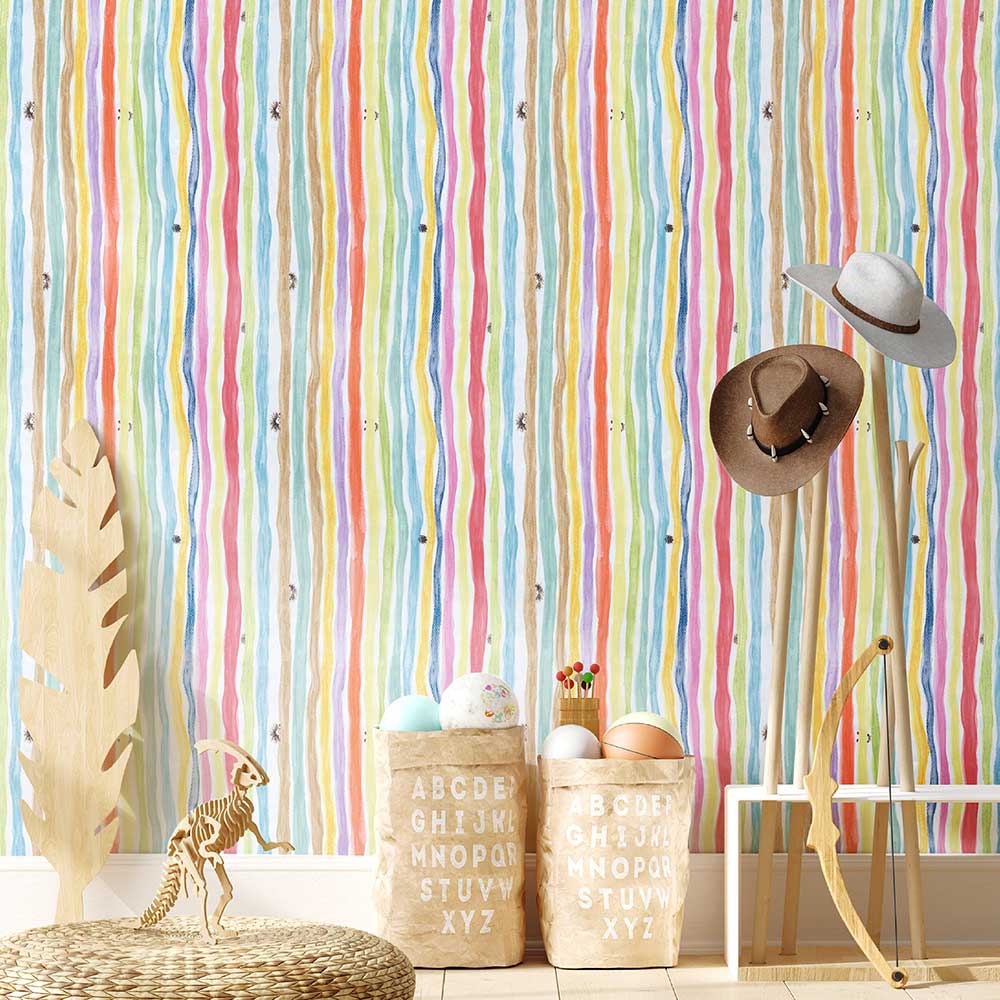Carta da parati Curious Colors per cameretta in TNT premium