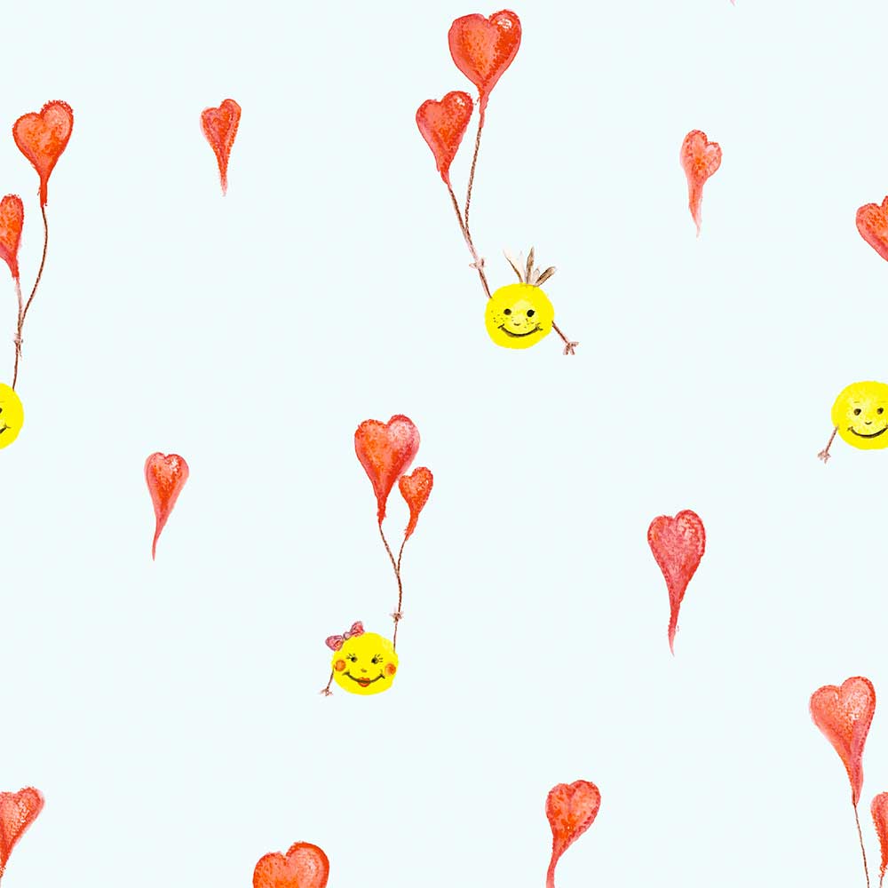 Carta da parati Smile Blue per cameretta in TNT premium