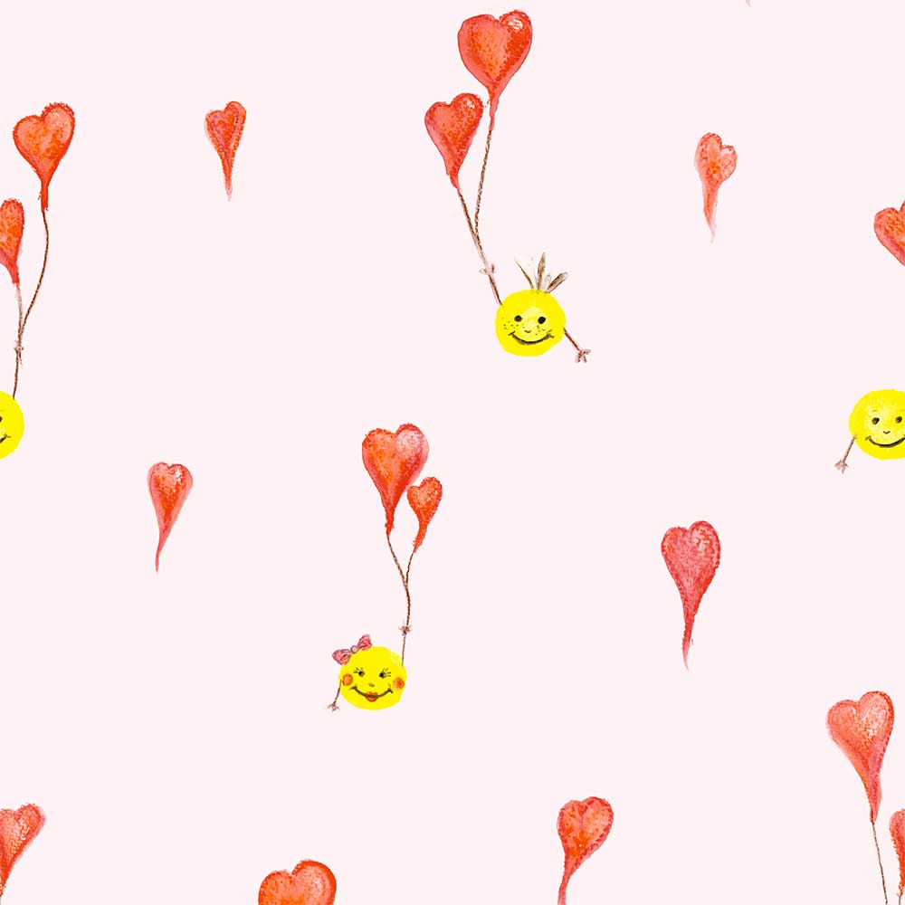 Carta da parati Smile Pink per cameretta in TNT premium