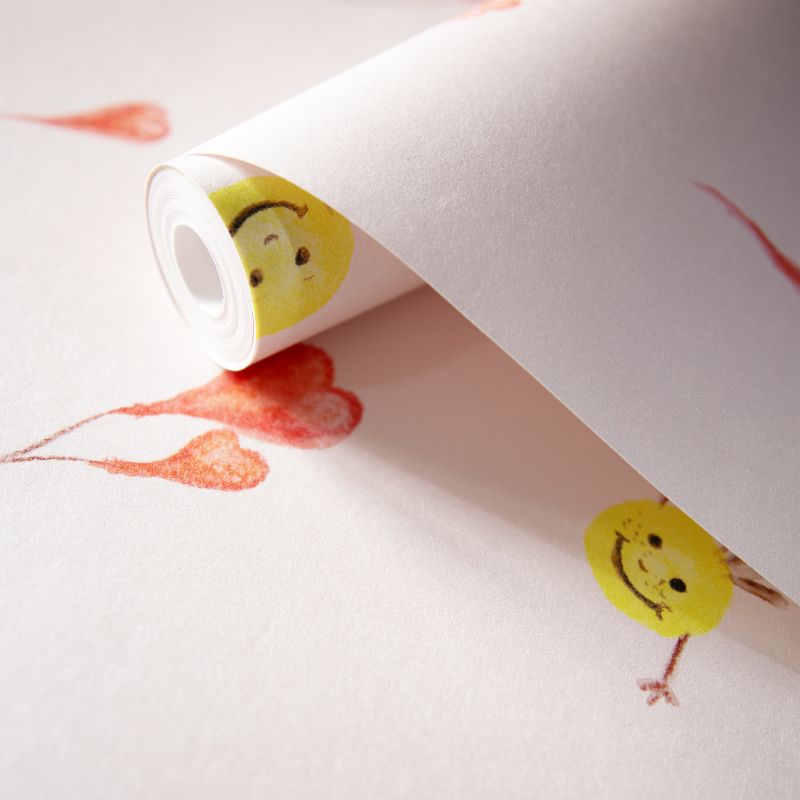 Carta da parati Smile Pink per cameretta in TNT premium