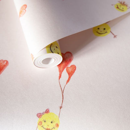 Carta da parati Smile Pink per cameretta in TNT premium