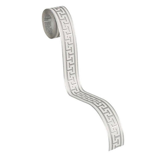 Bordo adesivo Greca Bianco Argento