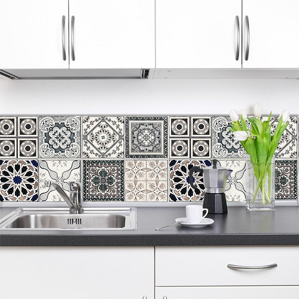 Paraschizzi cucina in alluminio Azulejos Antico