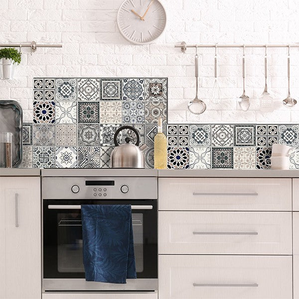 Paraschizzi cucina in alluminio Azulejos Antico
