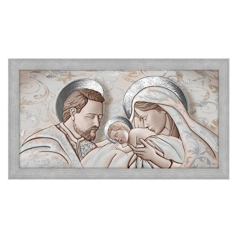Quadro religioso Kiss Ceramic con cornice grigia moderno