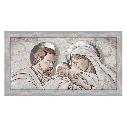 Quadro religioso Kiss Ceramic con cornice grigia moderno