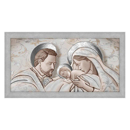 Quadro religioso Kiss Ceramic con cornice grigia moderno