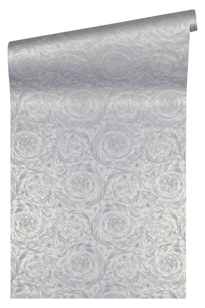 Carta da parati Versace Barocco Silver