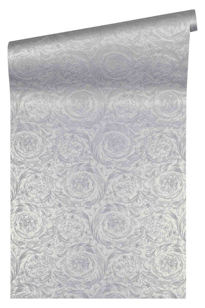 Carta da parati Versace Barocco Silver