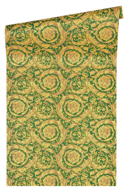 Carta da parati Versace Barocco Green