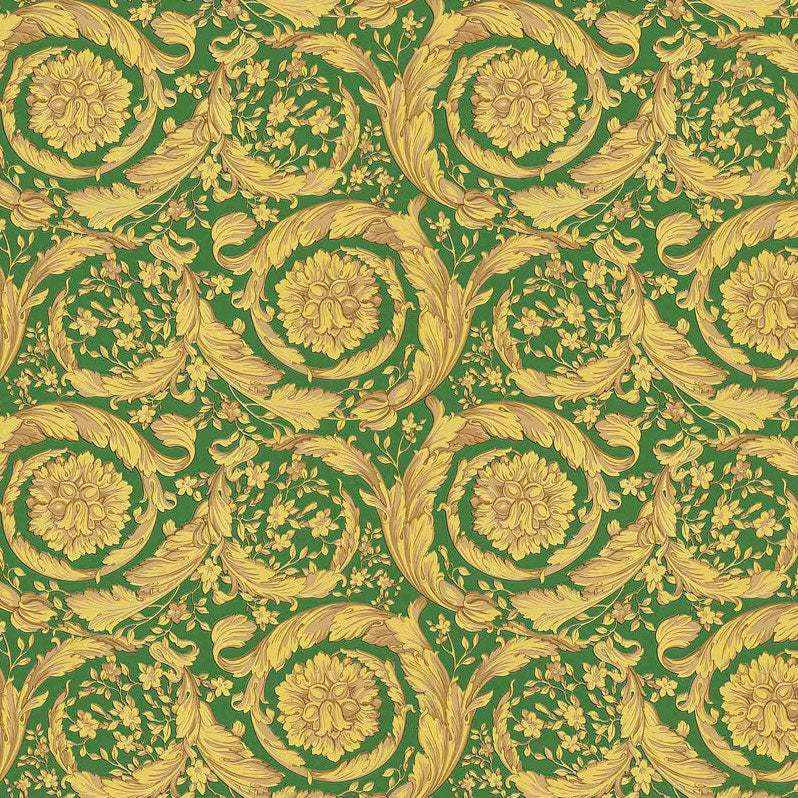 Carta da parati Versace Barocco Green