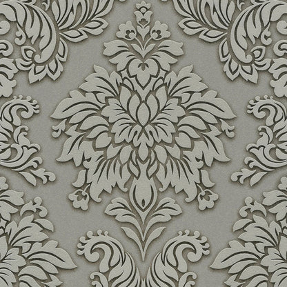 Carta da parati Damascata Grigia Glitter