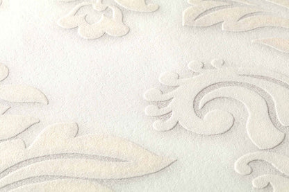 Carta da parati Damascata Bianca Glitter