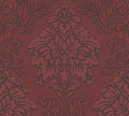 Carta da parati Damascata Bordeaux Glitter