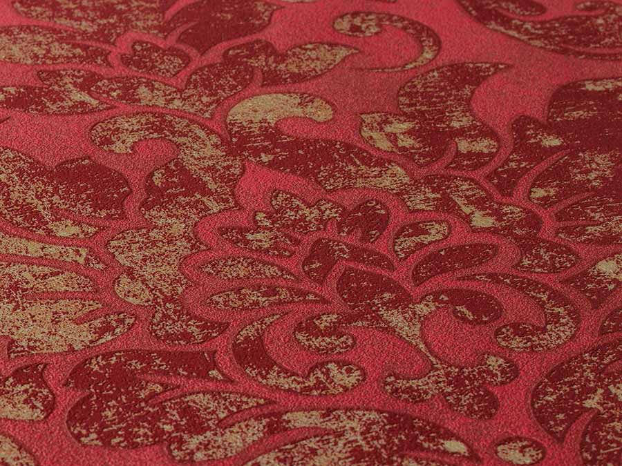 Carta da parati Damascata Vintage Rosso