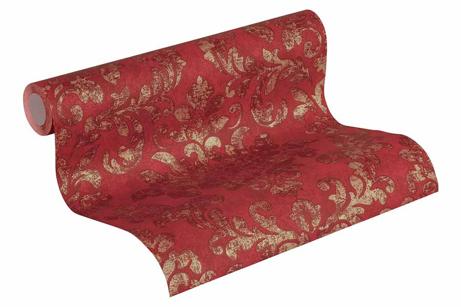 Carta da parati Damascata Vintage Rosso