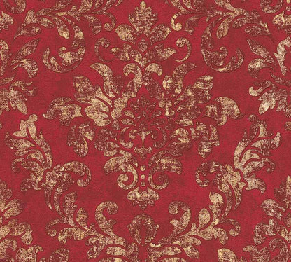 Carta da parati Damascata Vintage Rosso