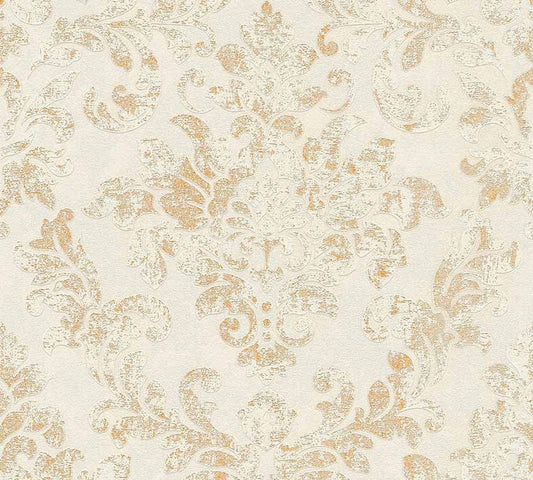 Carta da parati Damascata Vintage Crema