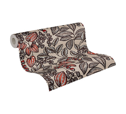 Carta da parati Fiori Modern Beige