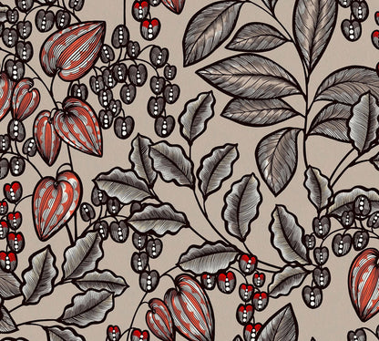 Carta da parati Fiori Modern Beige