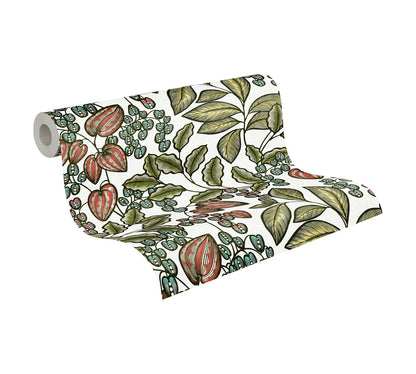 Carta da parati Fiori Modern Bianco