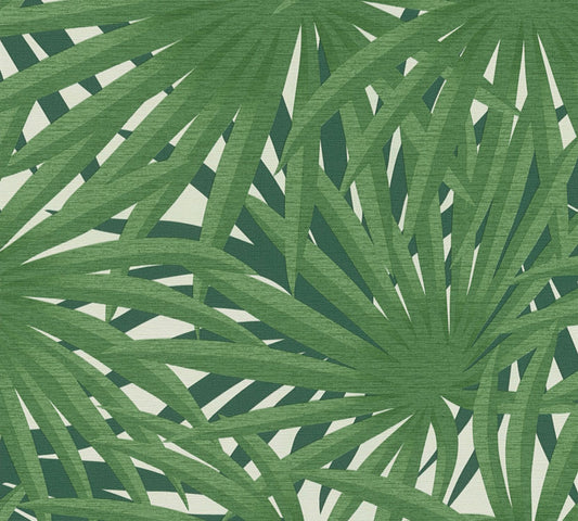 Carta da parati Jungle Palm Green