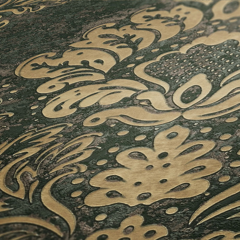 Carta da parati Damascata Barocco Verde