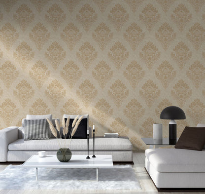 Carta da parati Damascata Barocco Beige